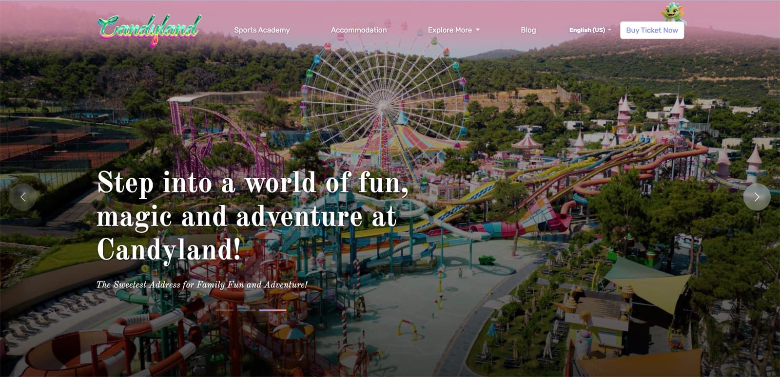 The new Candyland Bodrum homepage on Odoo