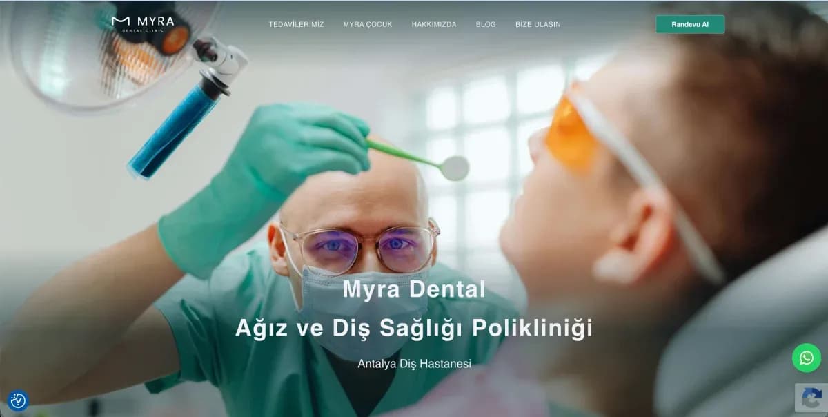 The new Myra Dental homepage on Payload CMS