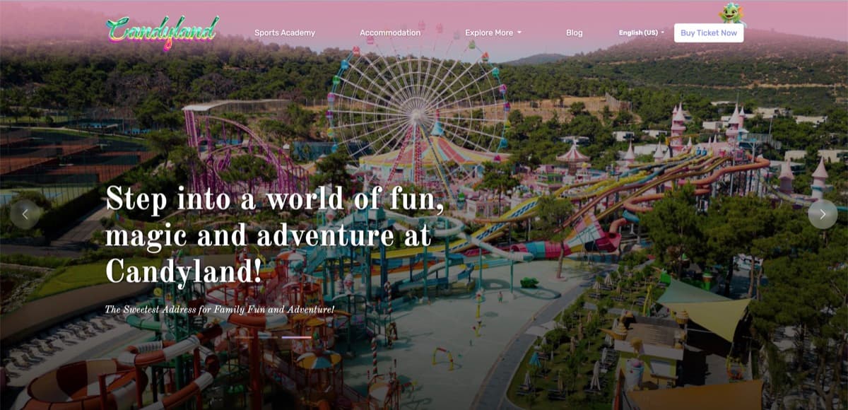 The new Candyland Bodrum homepage on Odoo